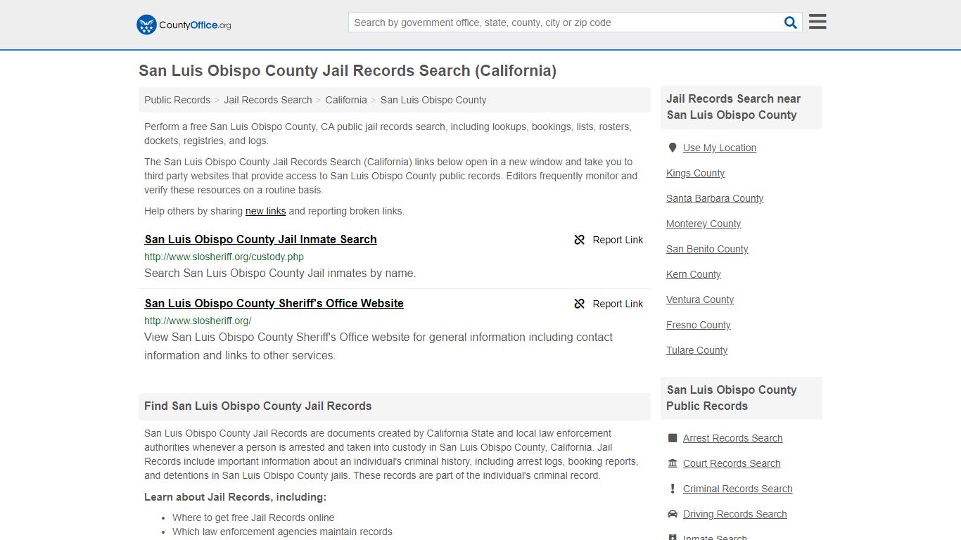 Jail Records Search - San Luis Obispo County, CA (Jail ...